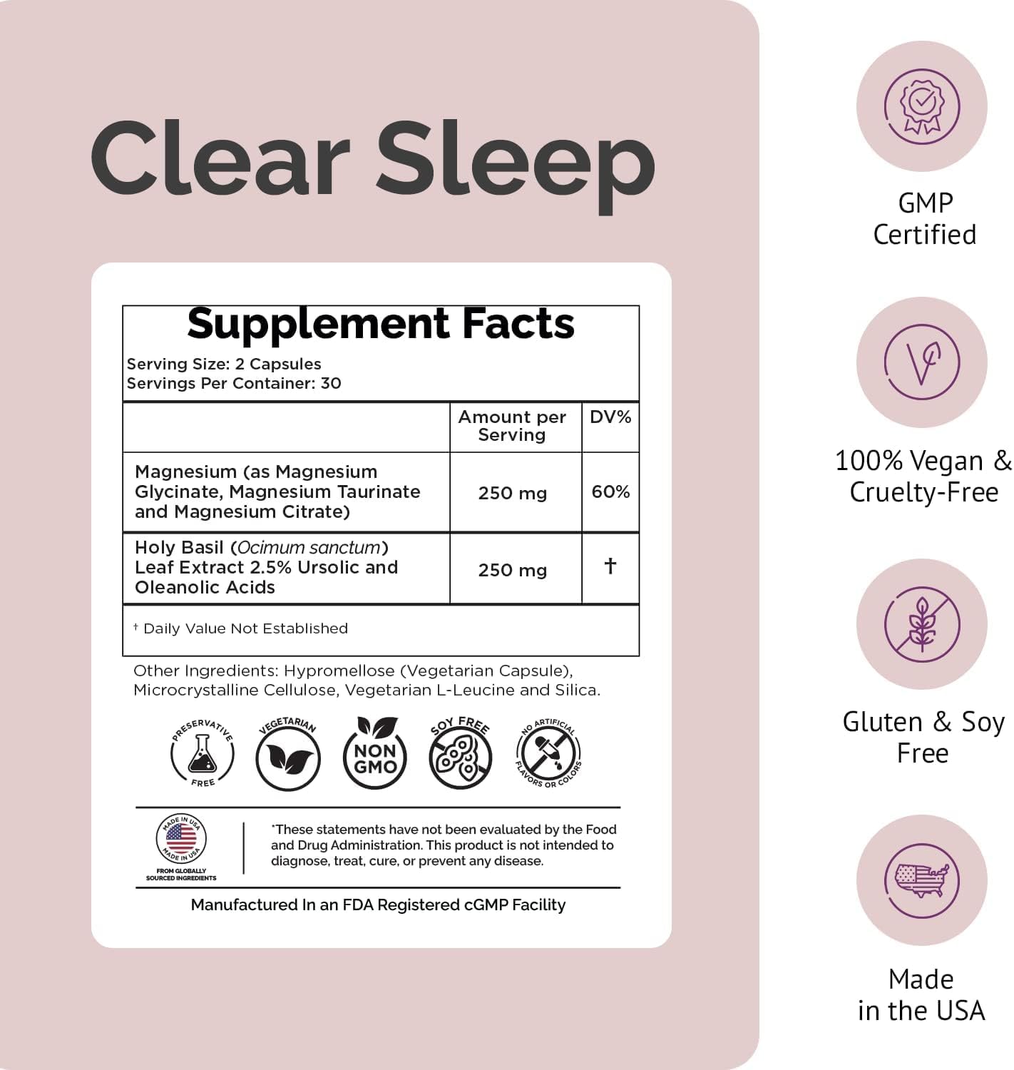 Probiotic Sleep Aid with Holy Basil & Magnesium - Pack of 3