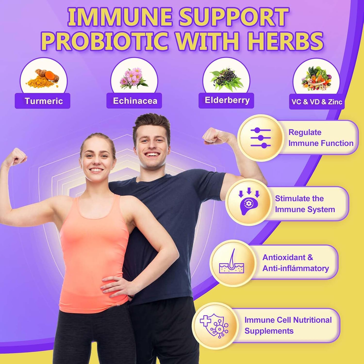 Probiotic Supplement for Digestive Health, 120 Billion CFUs, Prebiotics, D3, Zinc, Immune Support, Detox Cleanse - 45 Day to 3 Month Supply