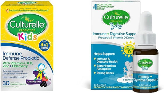 Probiotic with Vitamin C, D, Zinc, Elderberry & Baby Support for Immune & Digestive Health