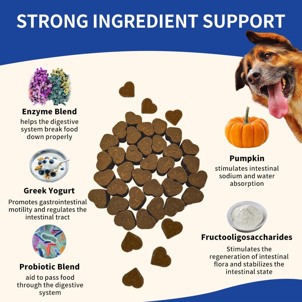Probiotics for Dogs: Itchy Skin Relief, Gut Health, Allergy Support, Immunity Boost - Digestive Enzymes with Prebiotics, 90 Pork Chews
