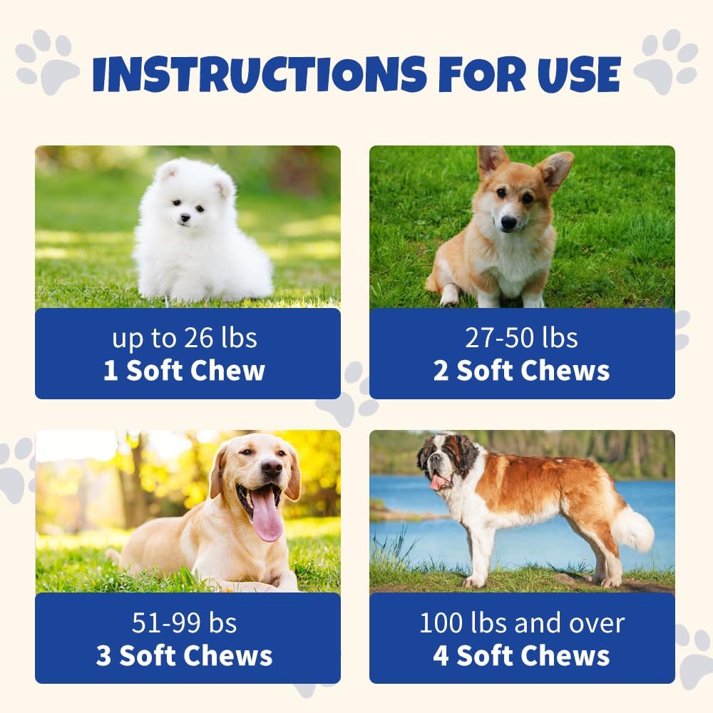 Probiotics for Dogs: Itchy Skin Relief, Gut Health, Allergy Support, Immunity Boost - Digestive Enzymes with Prebiotics, 90 Pork Chews