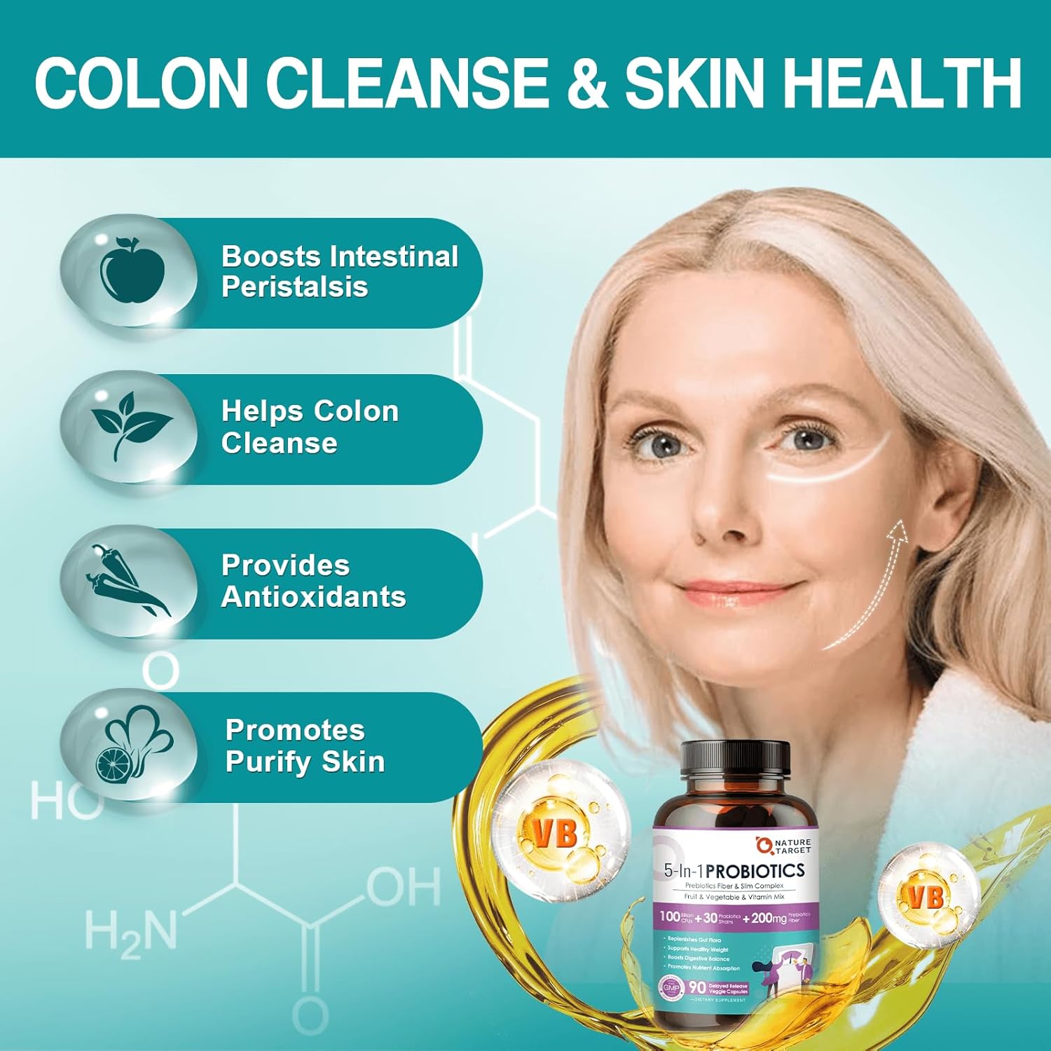 Probiotics for Women, Men, and Kids - 100 Billion CFU - Digestive & Immune Support - 90 Veg Capsules