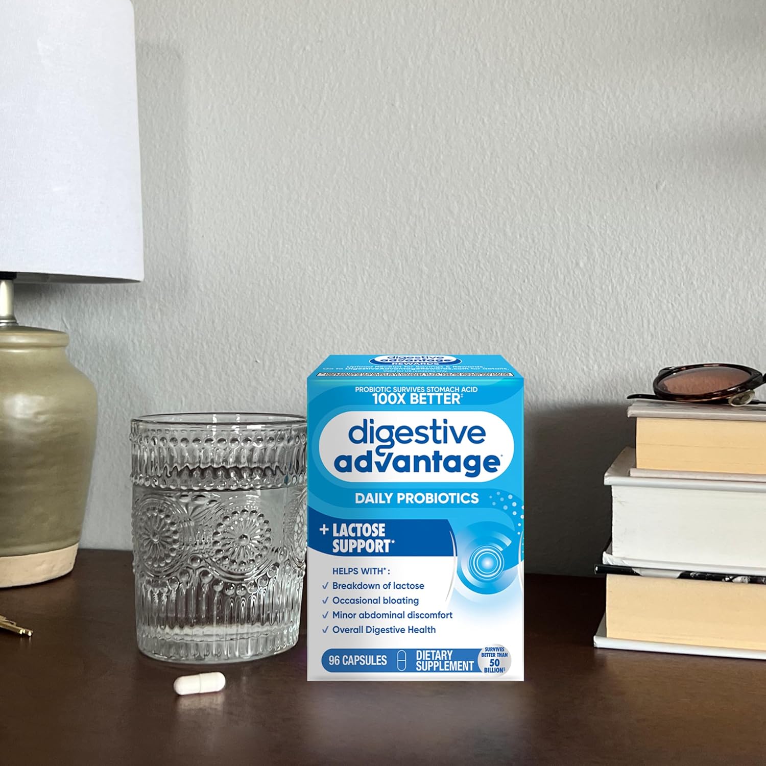 Probiotics + Lactase Enzymes for Digestive Health - 96ct for Men and Women with Bloating and Abdominal Discomfort