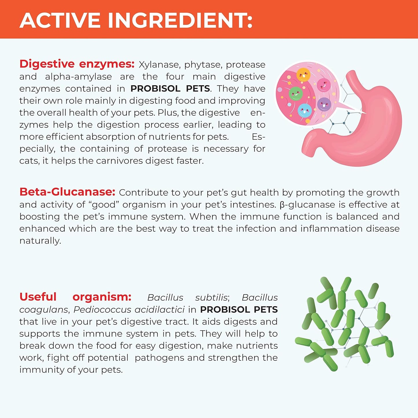 Probisol Pets Probiotic Powder for Dogs & Cats - Immune & Digestive Support, Reduce Odor, Improve Digestion - Milk Flavored, 5.3oz (150g) - 30 Packets