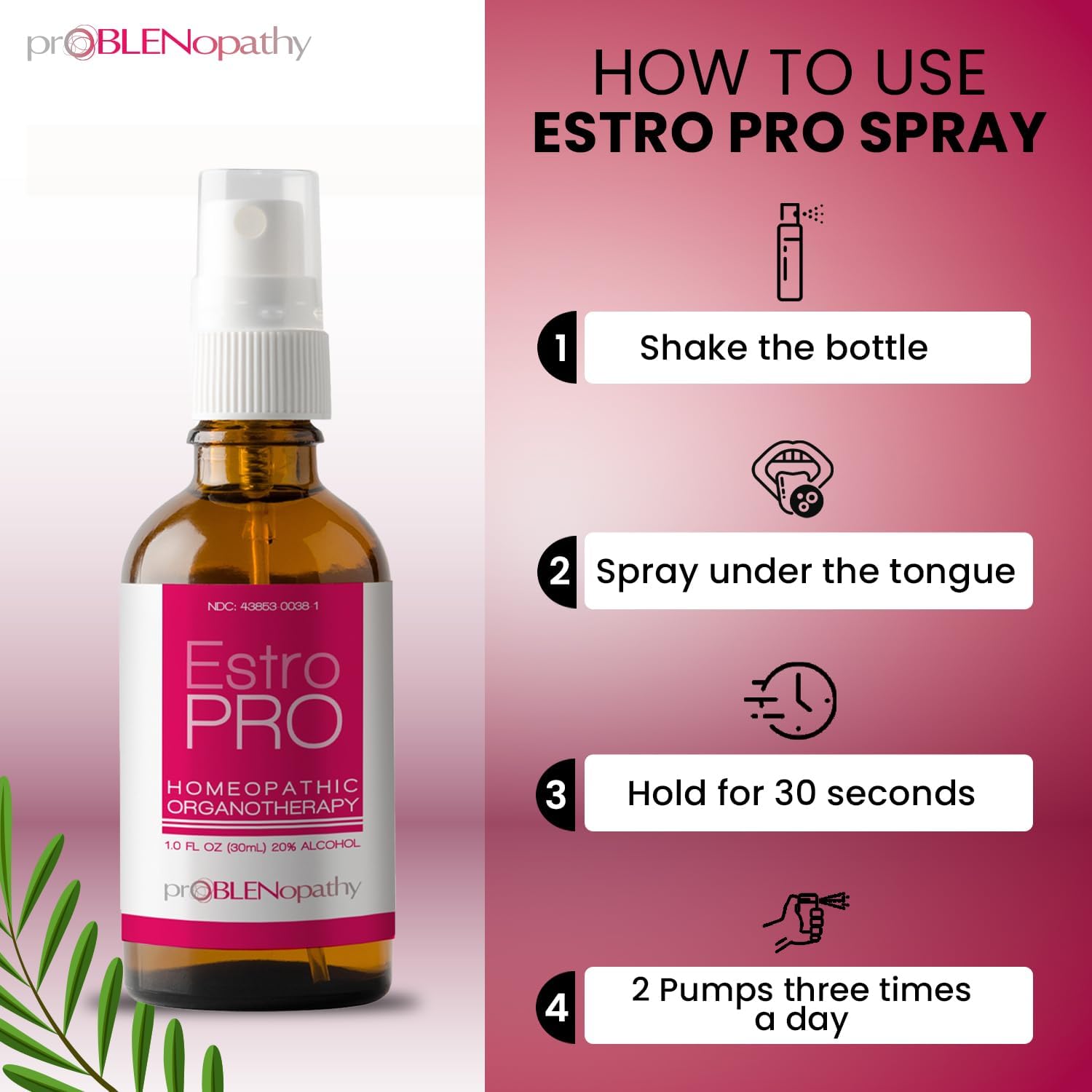 proBLENopathy Women's Menopause Supplement - Liquid Spray for Energy, Mood, Night Sweats (1 fl oz)