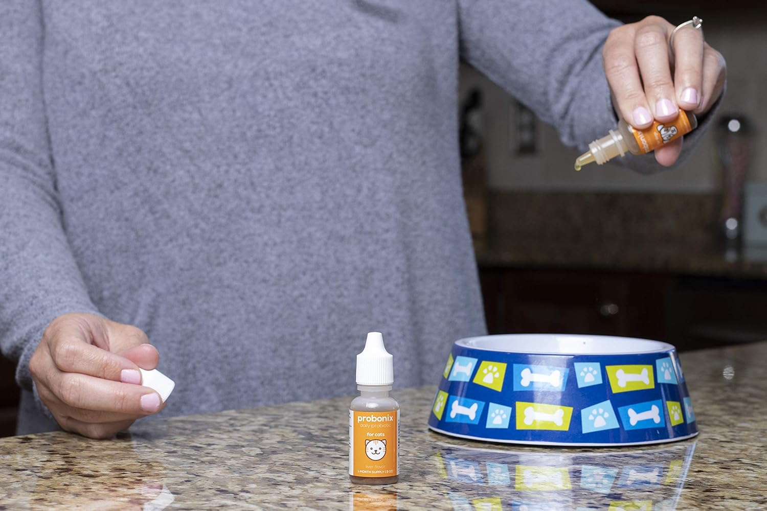 Probonix Cat Probiotic Drops - 8-Strain Formula for Gut and Dental Health - 45 Billion CFUs - 40-Day Supply - Liver Flavor