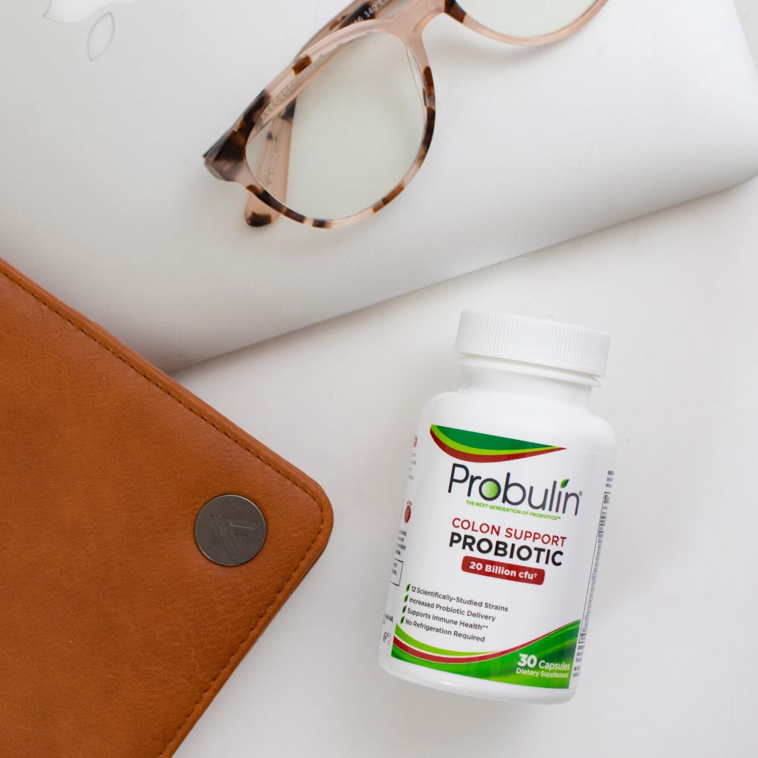 Probulin Colon Support Probiotic Supplement - Daily Gut & Immune Health Capsules for Men & Women - 20 Billion CFU - Vegan - 30 Count Bottle