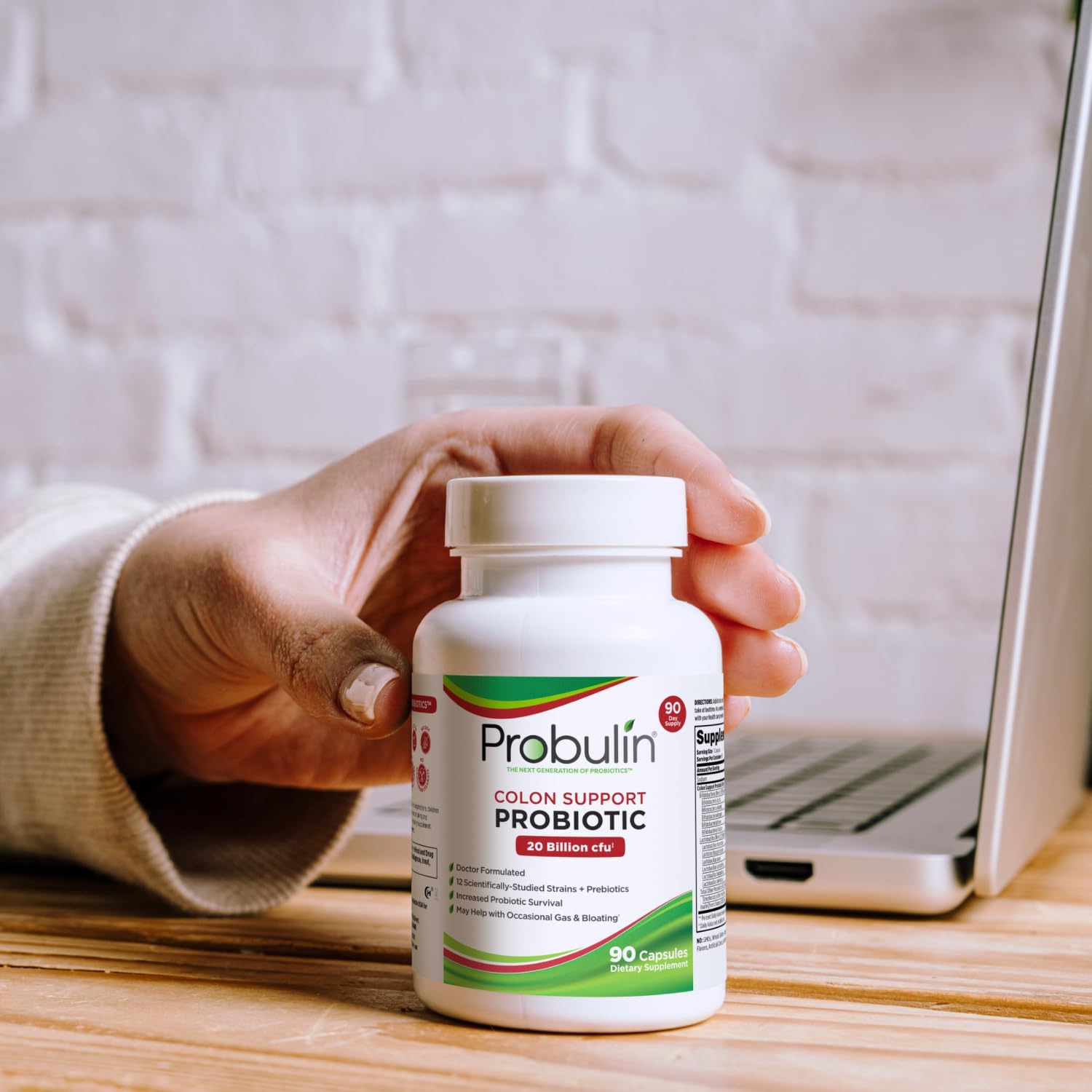 Probulin Colon Support Probiotic Supplement for Digestive and Immune Health - 90 Capsules, 20 Billion CFU, Vegan Formula for Men and Women