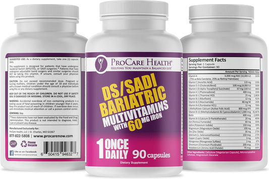 ProCare Health Bariatric Multivitamin DS/SADI Capsules - 90 Count Bottle