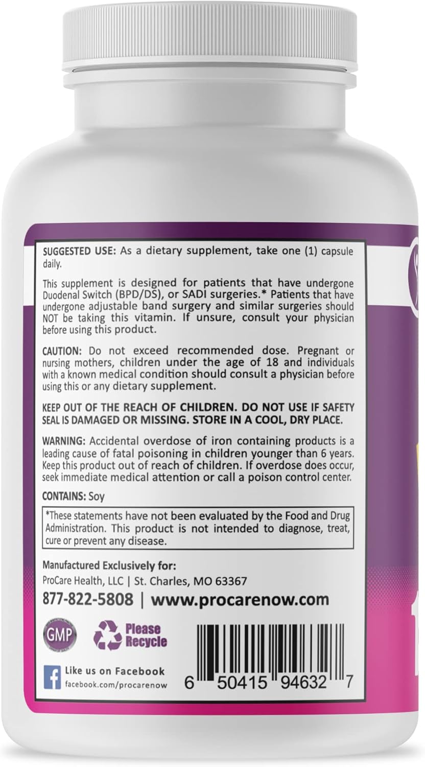 ProCare Health Bariatric Multivitamin DS/SADI Capsules - 90 Count Bottle