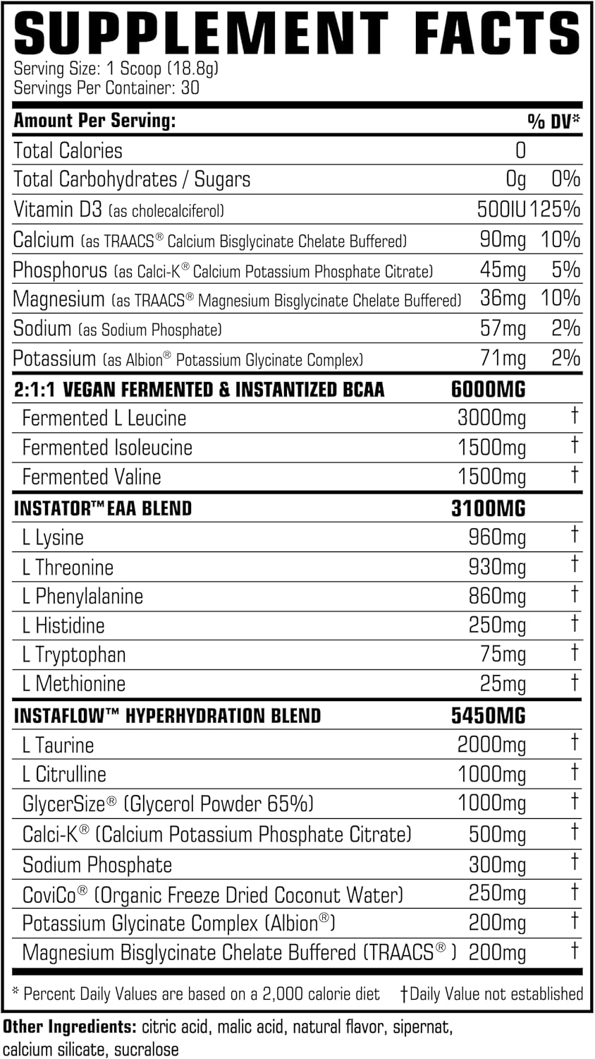 PROCCOR Amino Prestige Vegan IntraWorkout Formula - Premium iBCAA & iEAA Amino Acids - Naturally Flavored BCAAs - 30 Servings Lemon Drop