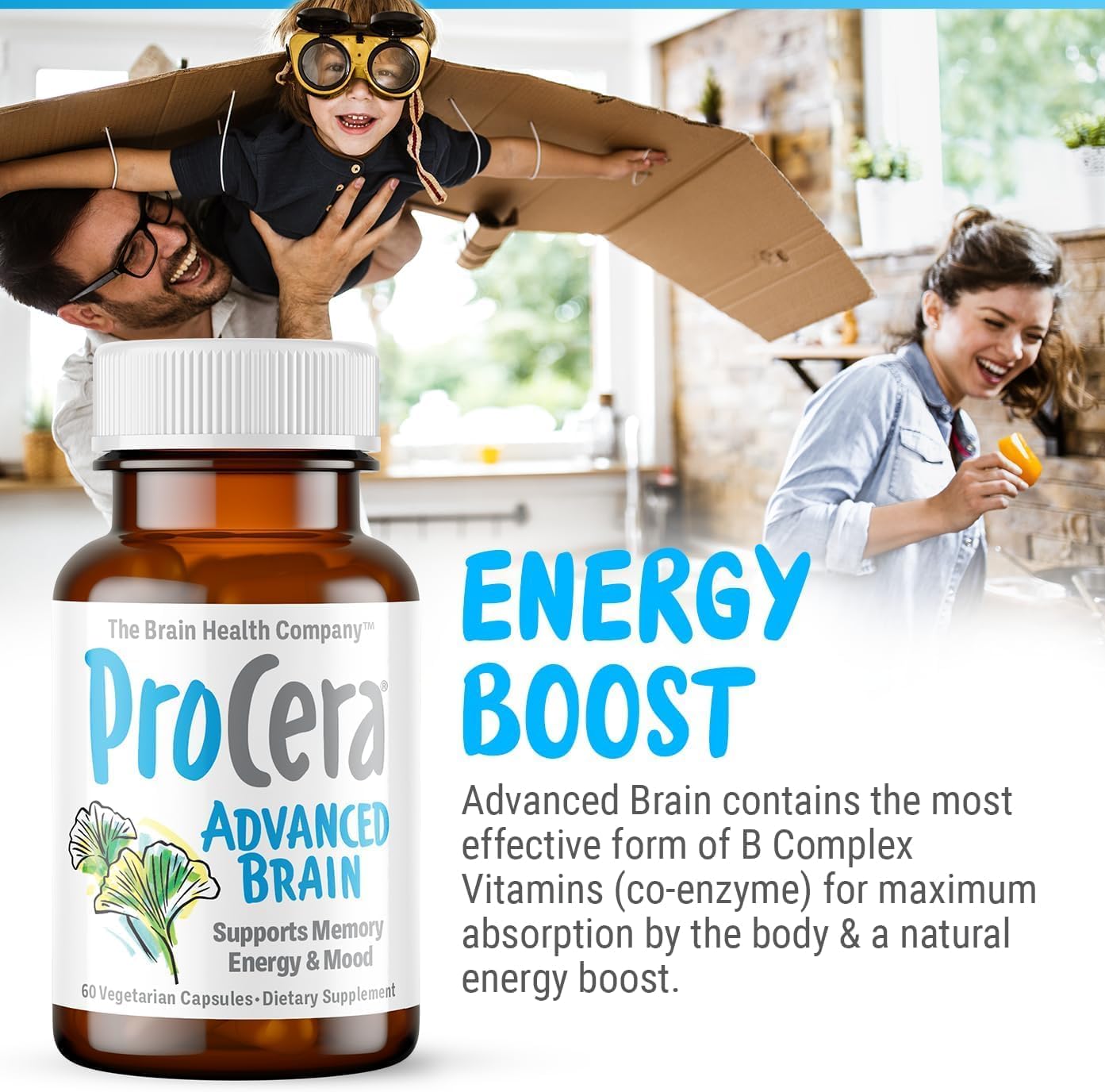 Procera Advanced Brain Supplement - Fast-Acting Formula Backed by 100+ Studies - Enhances Memory, Recall, and Concentration - Promotes Mental Clarity and Slows Cognitive Decline - 60 Capsules