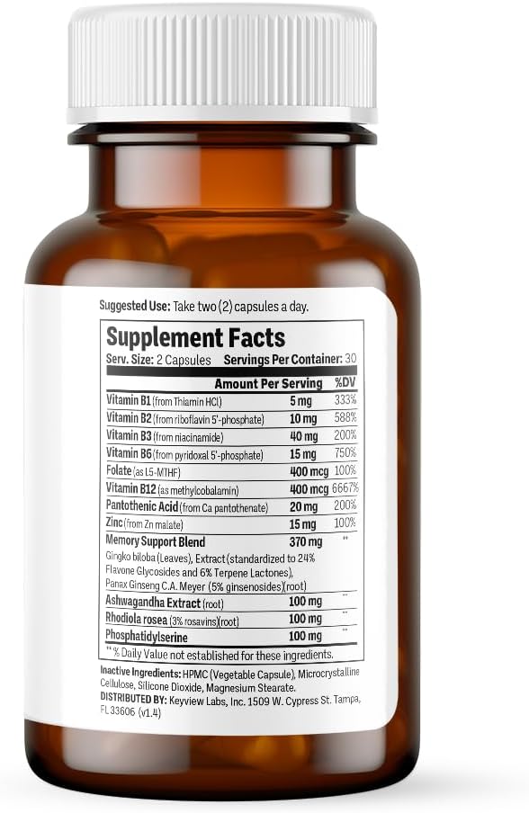 Procera Advanced Brain Supplement - Fast-Acting Formula Backed by 100+ Studies - Enhances Memory, Recall, and Concentration - Promotes Mental Clarity and Slows Cognitive Decline - 60 Capsules