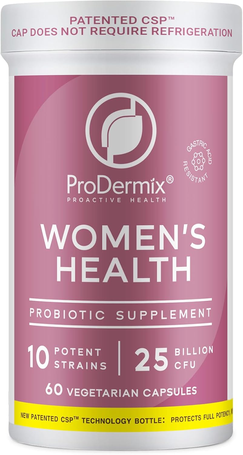 PRODERMIX Vaginal Probiotic Supplement for Women - Promotes PH Balance, UT Health - 25 Billion CFU, Once Daily, Kosher - 60 Capsules
