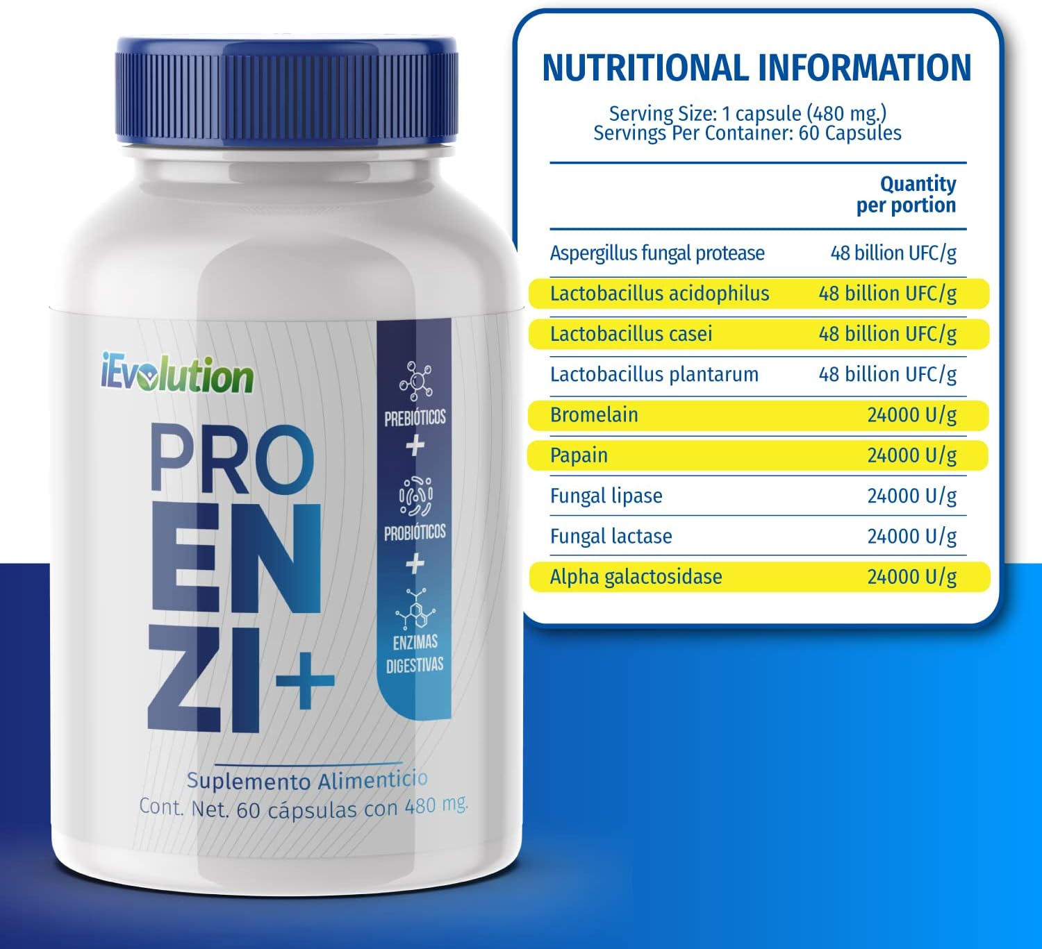 Proenzi+ iEvolution Probiotics and Digestive Enzymes - 60 Capsules