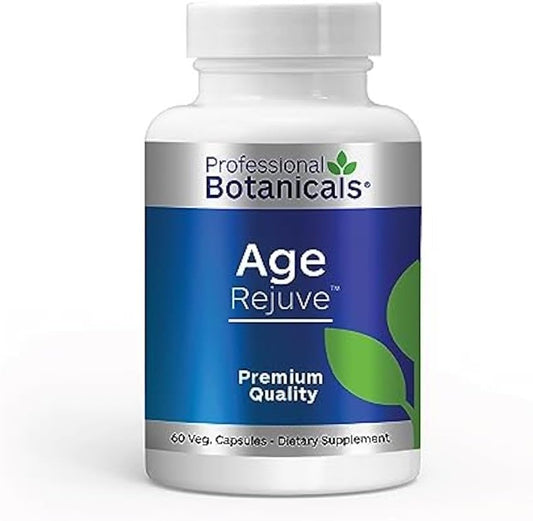Professional Botanicals Age Rejuv Supplement - Antioxidant & Anti-Aging Support with Vitamins A, C, B6, Zinc, Selenium - Herbal Blend for Healthy Skin - 60 Capsules