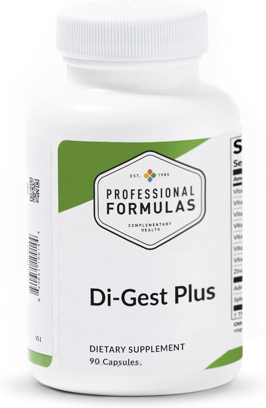 Professional Formulas Di-Gest Plus - Digestive Health Supplement with Betaine, L-Glutamic Acid, Pancreatin, Papain, and Pepsin - 90 Capsules, Hypoallergenic & Gluten-Free