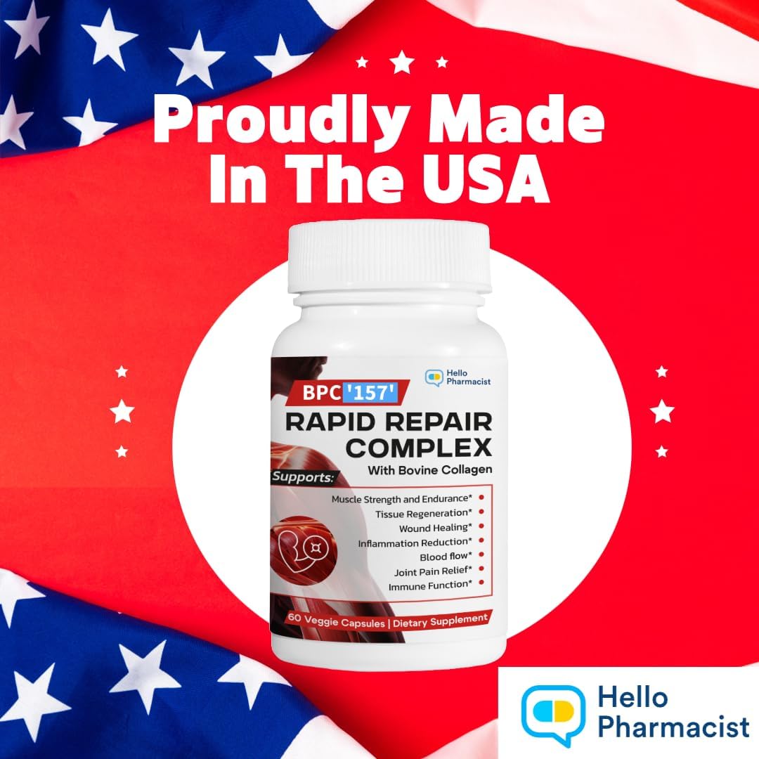 Professional Grade BPC-157 with Collagen Complex - 60 Capsules - ISO Lab Verified - Made in USA