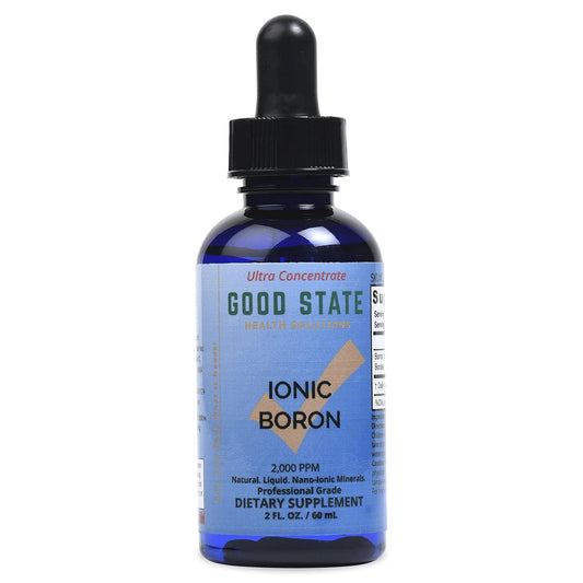 Professional Grade Ionic Boron Liquid Concentrate with Nano Sized Mineral Technology - Natural 1.6 Fl oz Bottle - 10 Drops = 1 mg