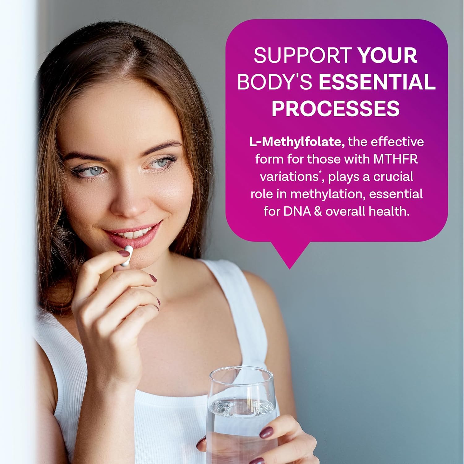 Professional-Grade MD.LIFE L-Methylfolate 15mg Supplement - Maximum Potency MTHFR Support - 120 Capsules - Essential Amino Acids for Health