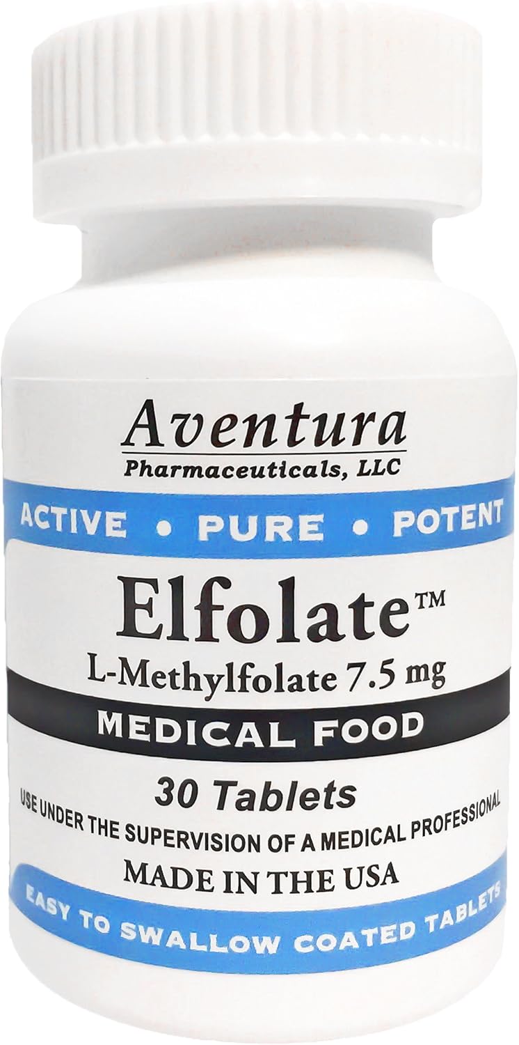 Professional Strength ELFOLATE® 7.5mg L-Methylfolate Supplement - Pure & Potent 30 Tablets for Medical Use