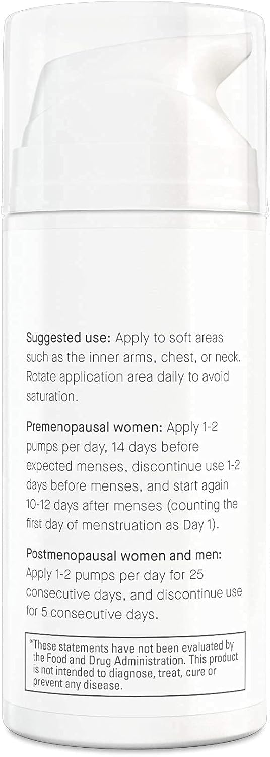 Progesterone Gel for Women - Water Based USP Gel with Wild Yam for Menopause Relief & Mood Balance (3.4 Oz)