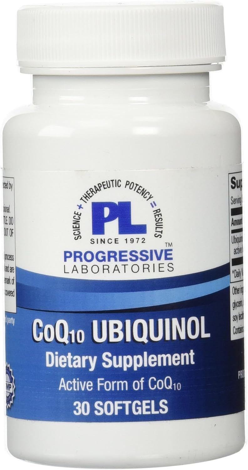 Progressive Laboratories COQ10 Ubiquinol Supplement, 30 Capsules - Premium Quality Formula