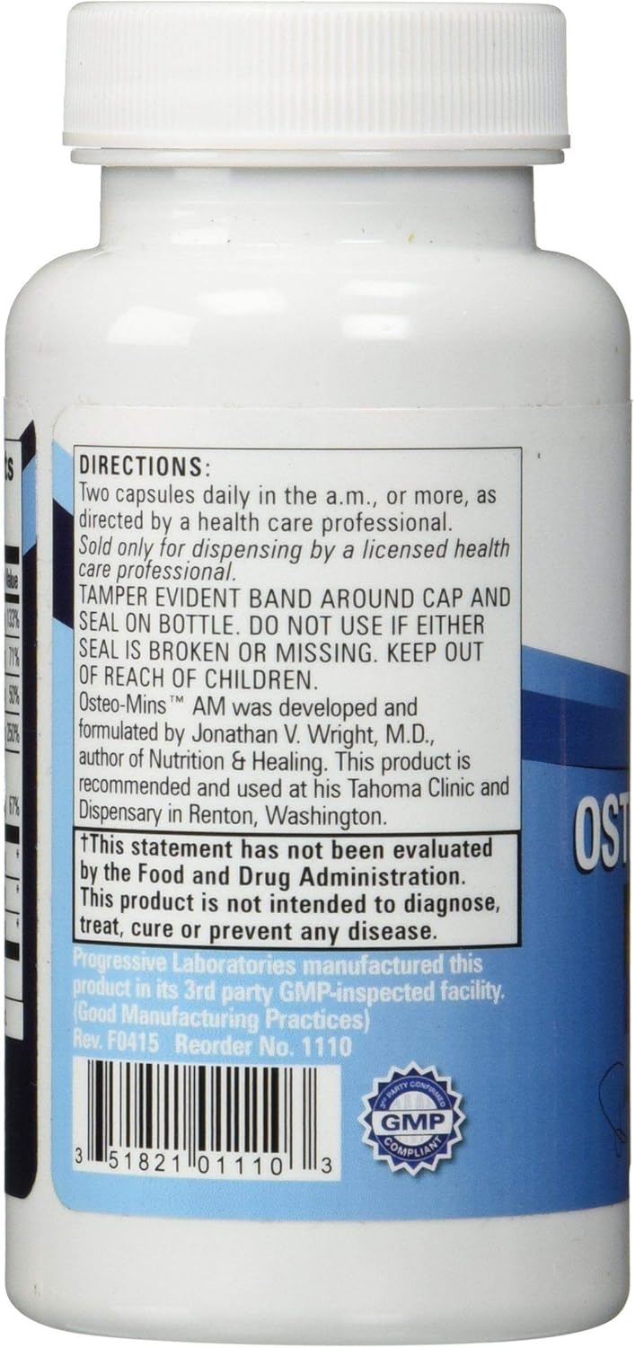 Progressive Labs Osteo-Mins AM Supplement - 60 Count - Bone Health Support
