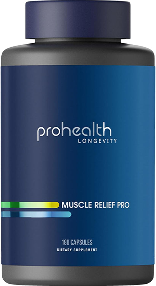 ProHealth Joint & Muscle Relief Pro Supplement - Glucosamine Chondroitin, Turmeric, Magnesium, MSM, Malic Acid, Boswellia for Decreasing Discomfort and Improving Sleep (30 Servings)
