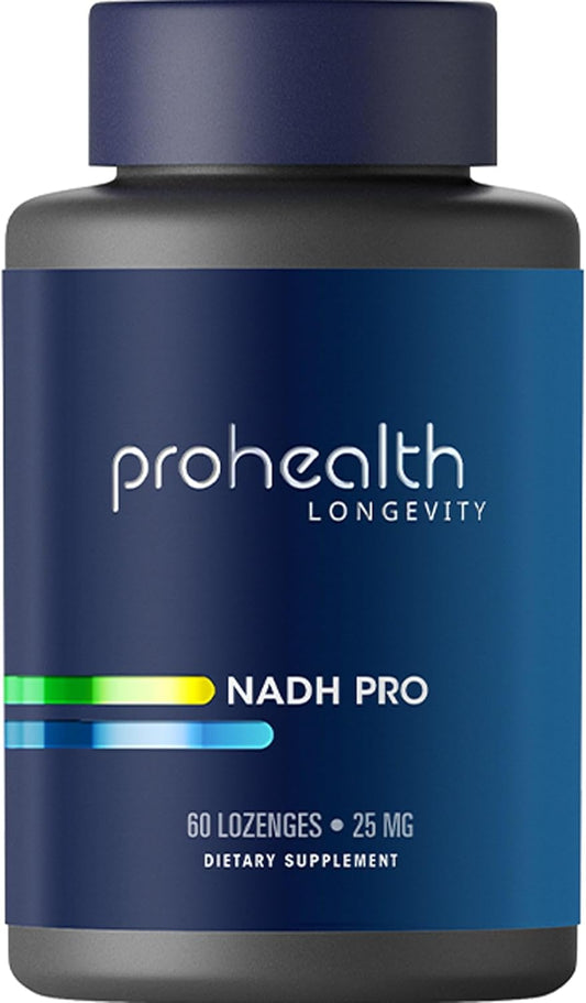 ProHealth NADH Pro - 25mg Fast-Acting Lozenges for Energy, Memory, Focus, Mood, Antioxidant, ATP Production | Boost NAD Levels
