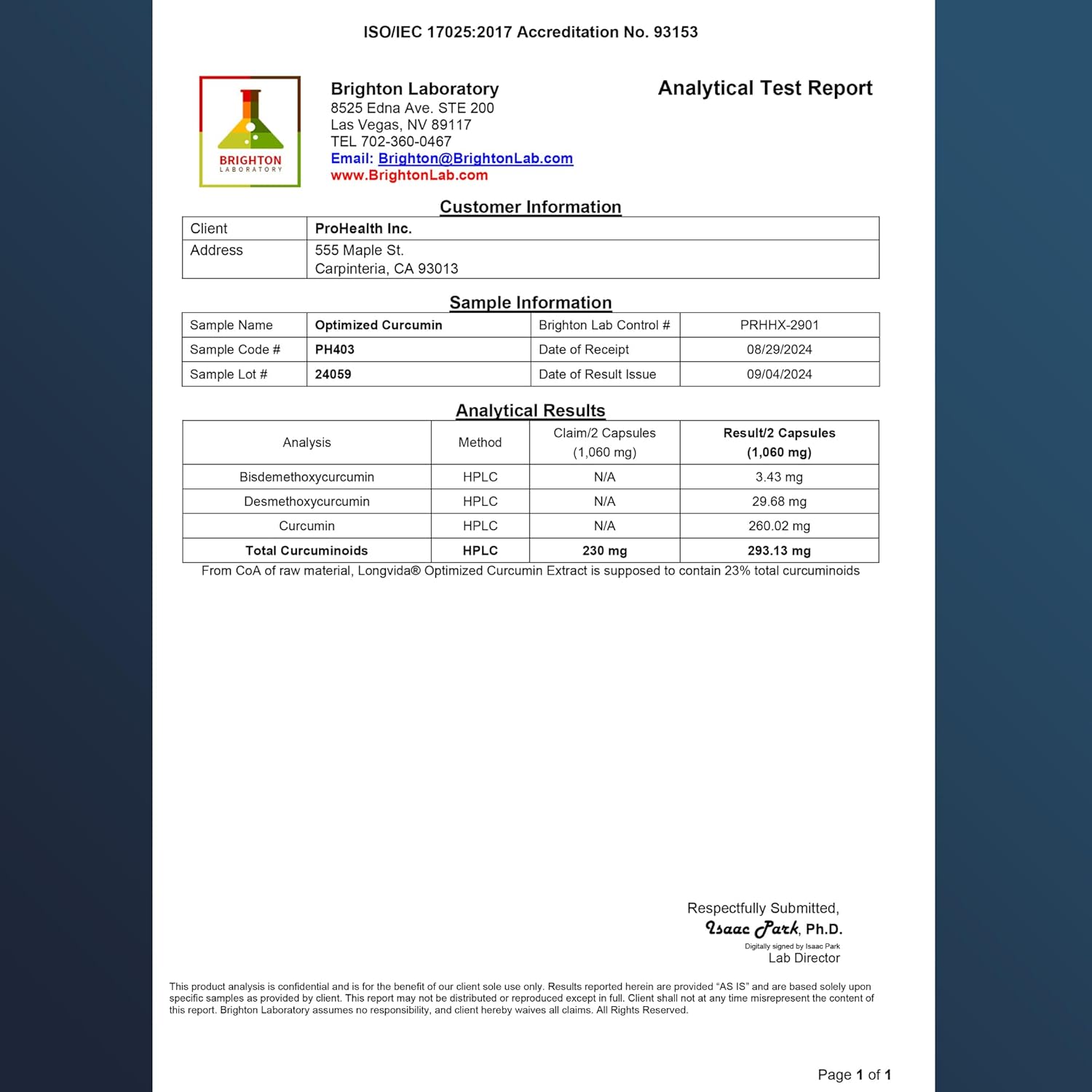 ProHealth Turmeric Curcumin Supplement - 1000mg Longvida Curcumin Extract (2 Pack)
