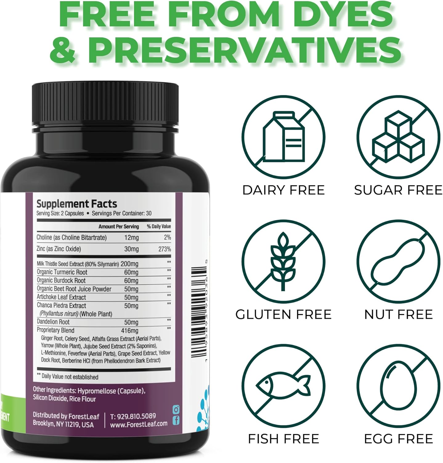 Prohepatic Liver Support Supplement with Milk Thistle & Dandelion Root Extract - 60 Capsules