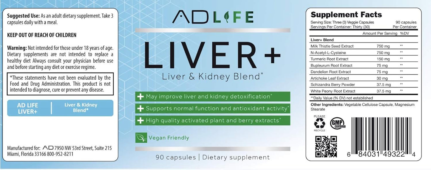 Project AD Liver+ Liver Cleanse & Detox Supplement - 90 Capsules by Project AD LLC