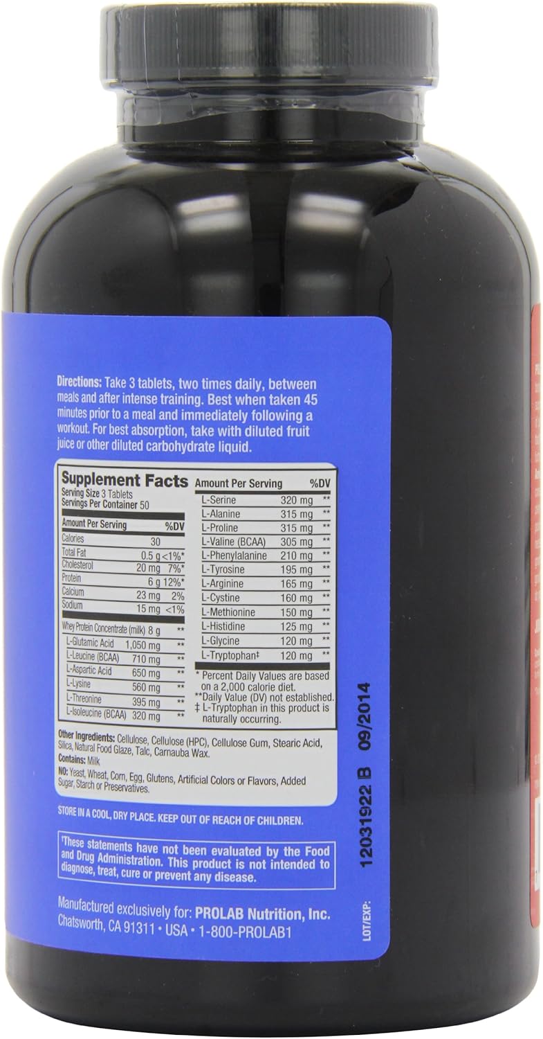 Prolab Amino 2000 Tablets - 150 Count Bottle, Essential Amino Acid Supplement