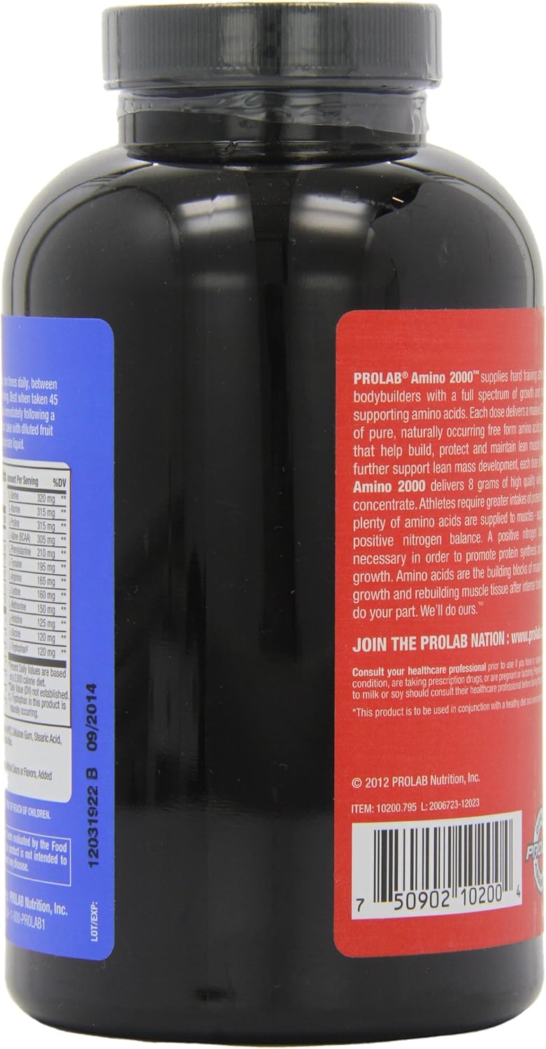 Prolab Amino 2000 Tablets - 150 Count Bottle, Essential Amino Acid Supplement