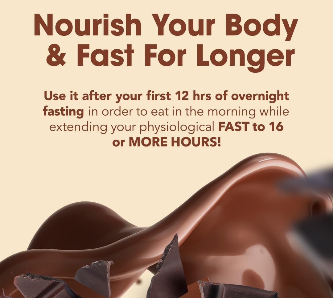 ProLon Intermittent Fasting Shake | Nutrient-Rich Drink Mix for Fasting | Plant-Based Protein, Superfoods | Keto, Vegan, Gluten-Free | Chocolate, 12 Pack