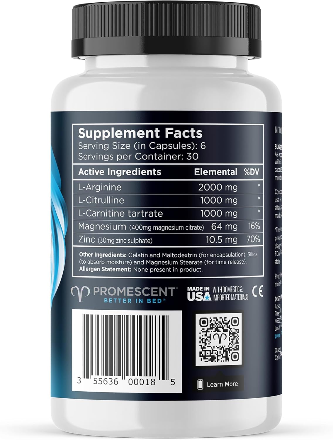 Promescent VitaFLUX Nitric Oxide Supplements for Men and Women - Boost Performance, Energy, Stamina, and Heart Health
