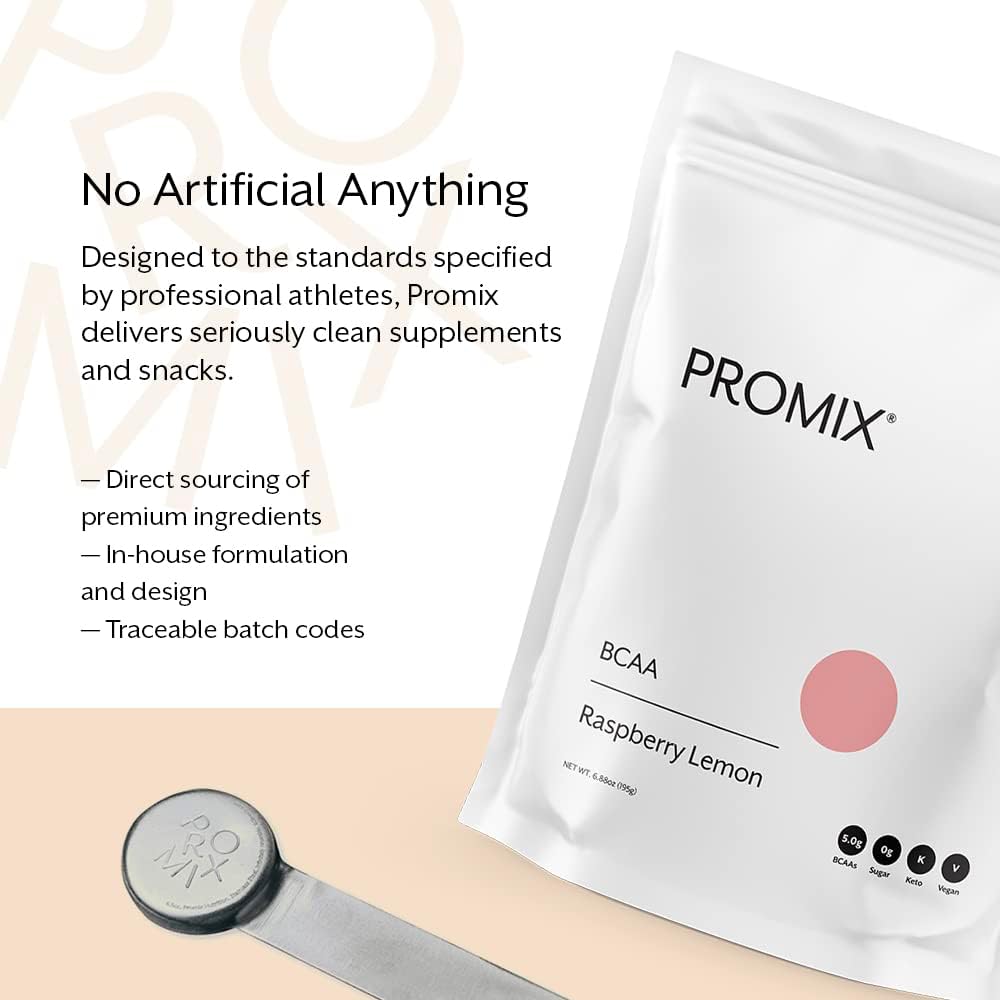 ProMix BCAA Post-Workout Energy Powder - Raspberry Lemon Flavor - Plant-Based Amino Acids for Lean Muscle & Recovery - Zero Fat, Sugar, Carbs - Promotes Endurance & Reduces Soreness