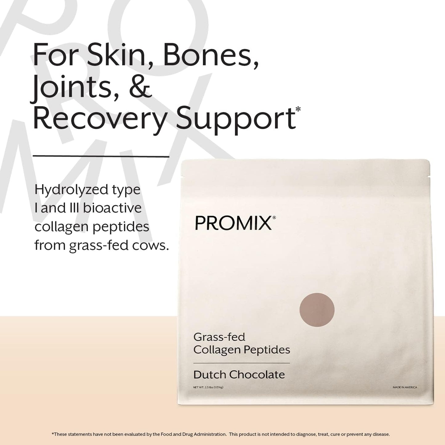 ProMix Nutrition Chocolate Collagen Peptides 2.5lb Bulk - Hydrolyzed Protein for Skin, Bones, Joints & Recovery - Ideal for Shakes, Smoothies, Beverages & Baking