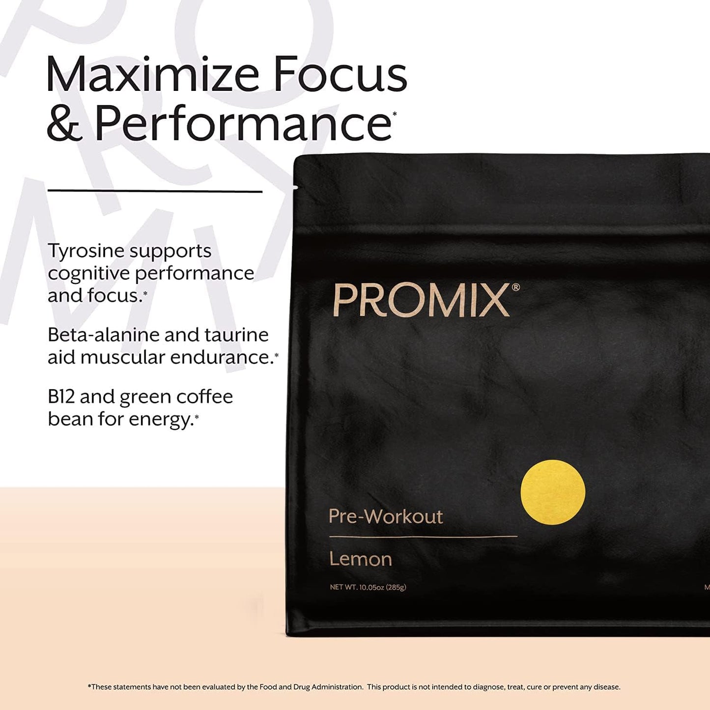 ProMix Nutrition Lemon Pre-Workout Powder - Boost Focus & Performance - Muscle Gain, Endurance, Energy - B12, Caffeine, Beta-Alanine, L-Tyrosine - Gluten & Dairy-Free