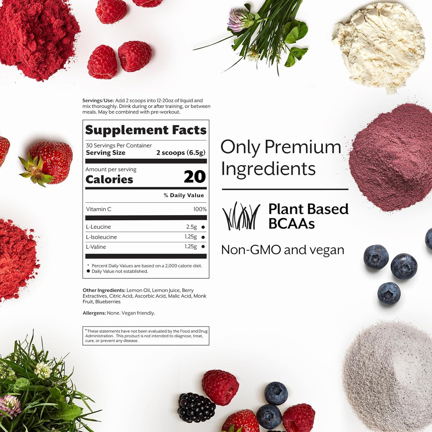 ProMix Nutrition Mixed Berry BCAA Post-Workout Powder - Plant-Based Amino Acids for Muscle Growth & Recovery