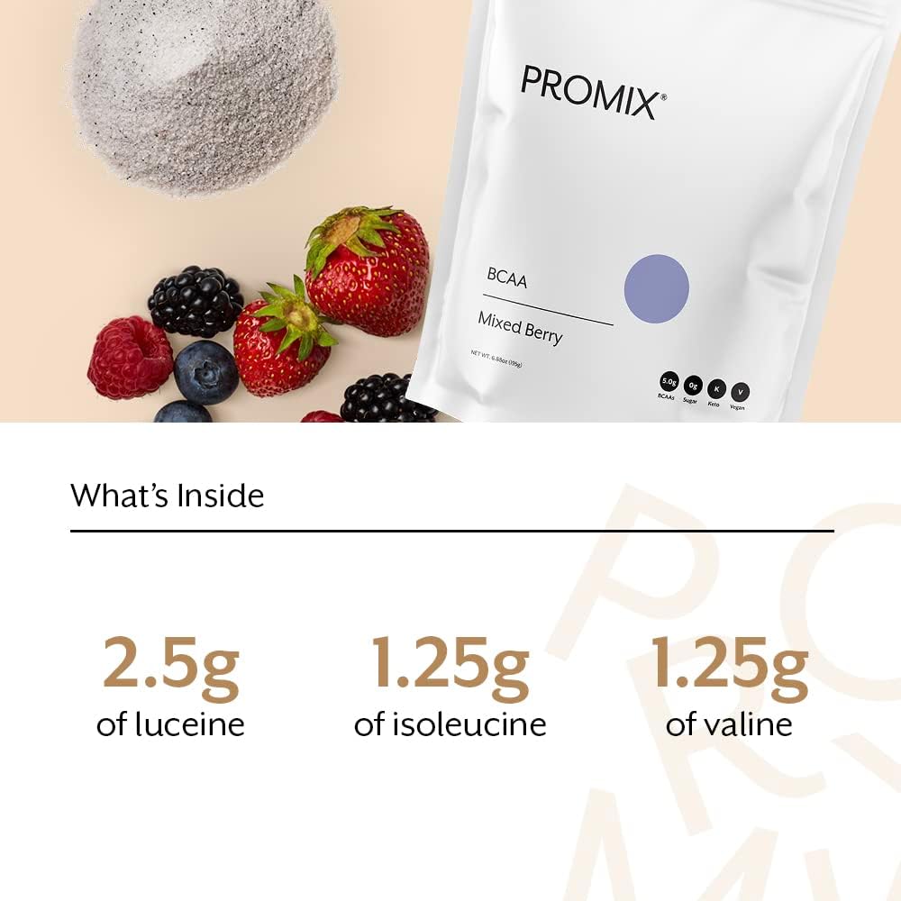 ProMix Nutrition Mixed Berry BCAA Post-Workout Powder - Plant-Based Amino Acids for Muscle Growth & Recovery