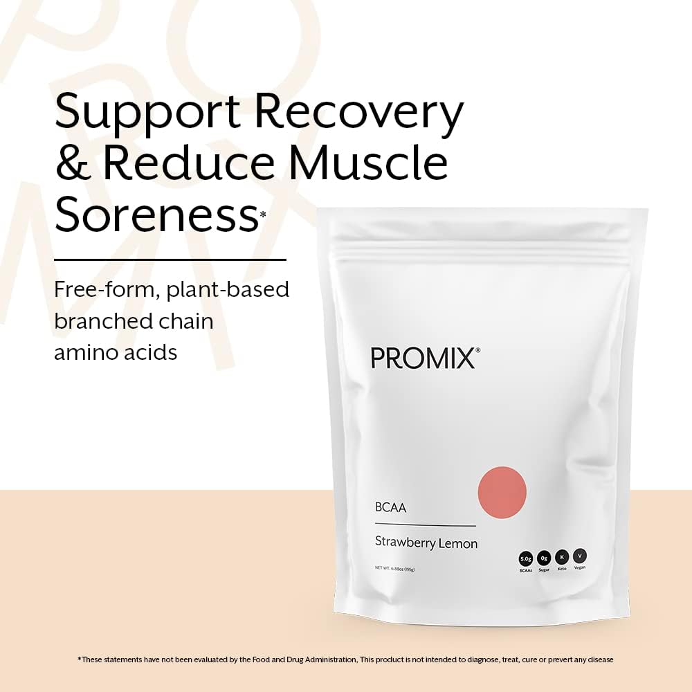 ProMix Nutrition Strawberry Lemon BCAA Powder - Plant-Based Energy for Post-Workout Recovery & Lean Muscle Growth