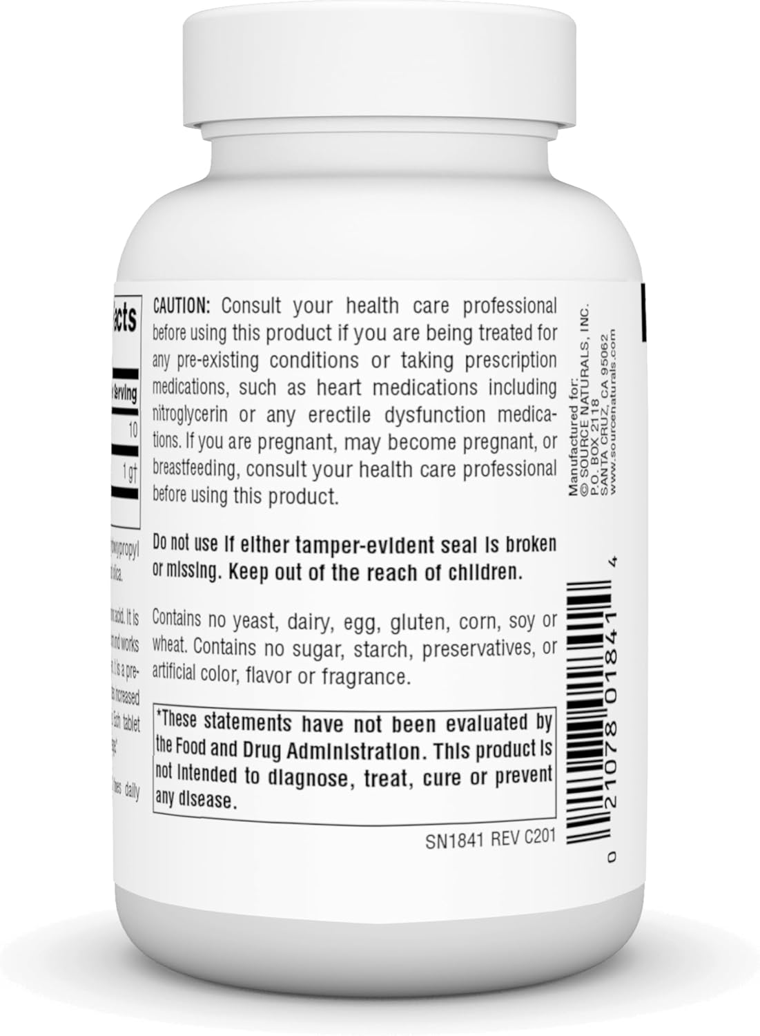 Promotes Improved Circulation: Source Naturals L-Arginine 1000mg Free Form Tablets - 50 Count