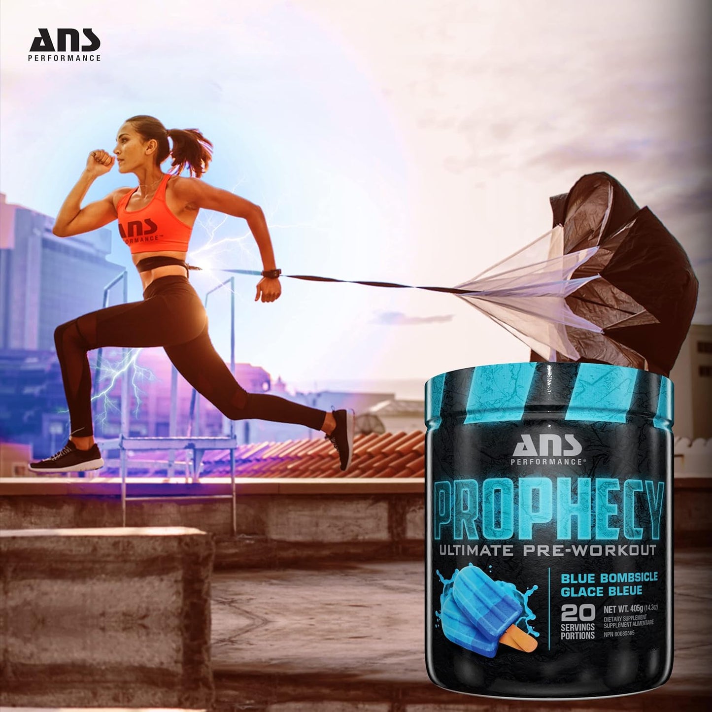 Prophecy Pre Workout Powder by ANS Performance - Blue Bombsicle Flavor - Gluten-Free Formula for Energy, Strength, and Power - 20 Servings, 14.5 oz