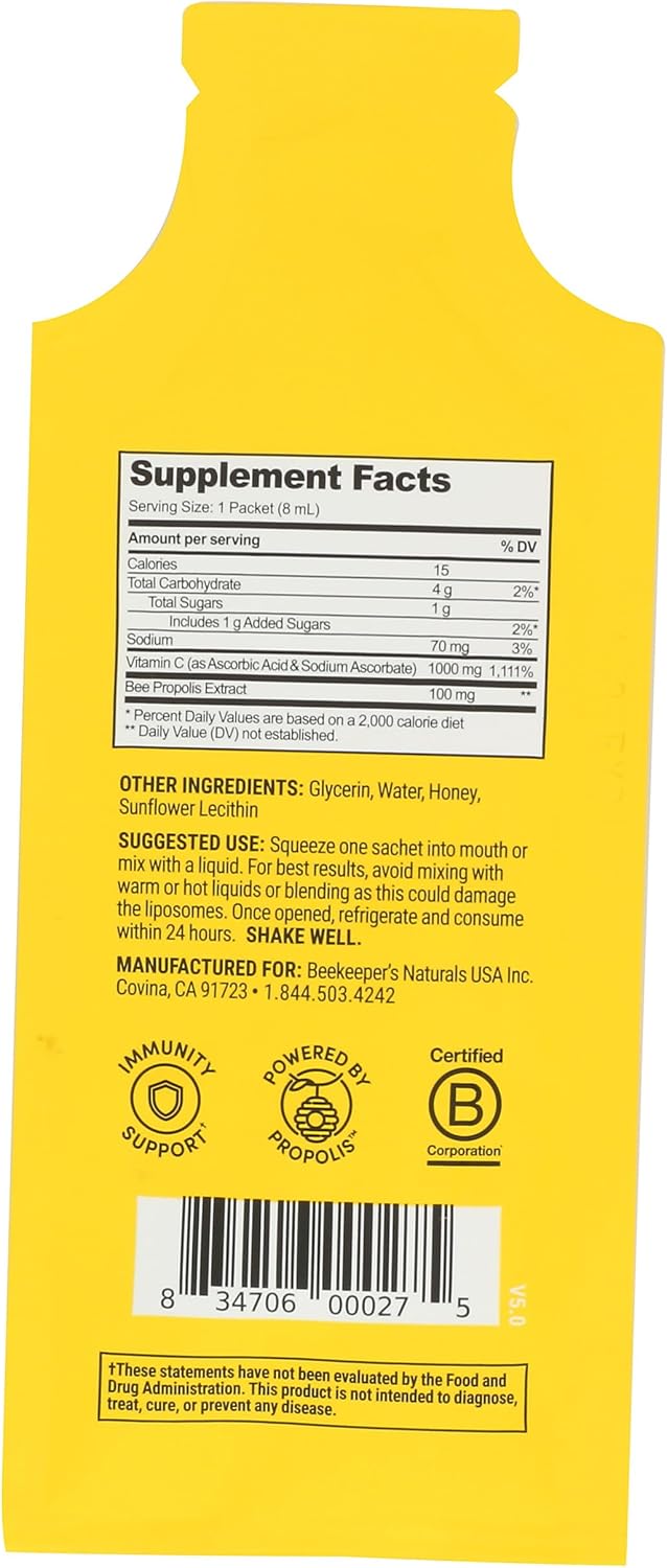 Propolis Liposomal with Vitamin C Single by Beekeeper's Naturals - 0.27 FZ