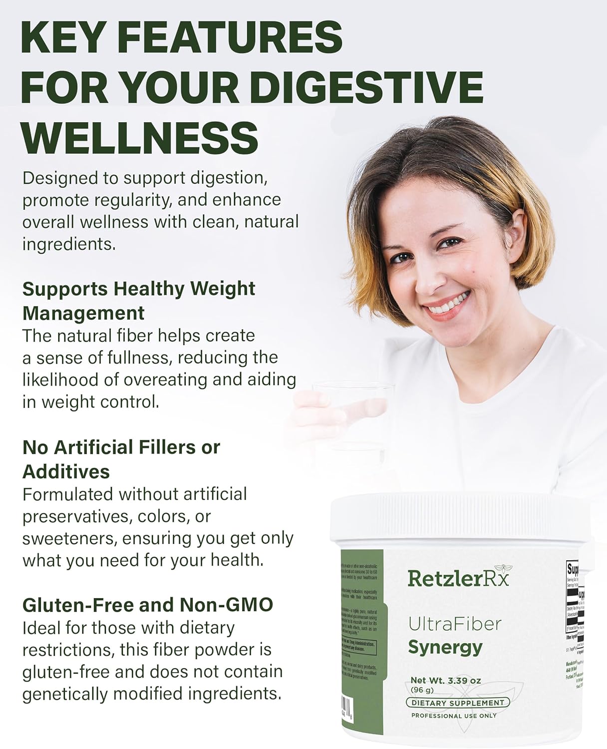 Propolmannan Fiber Lean Powder Supplement for Satiety & Digestive Health - Prebiotic Fiber for Bowel Regularity - Gluten-Free, Non-GMO Formula