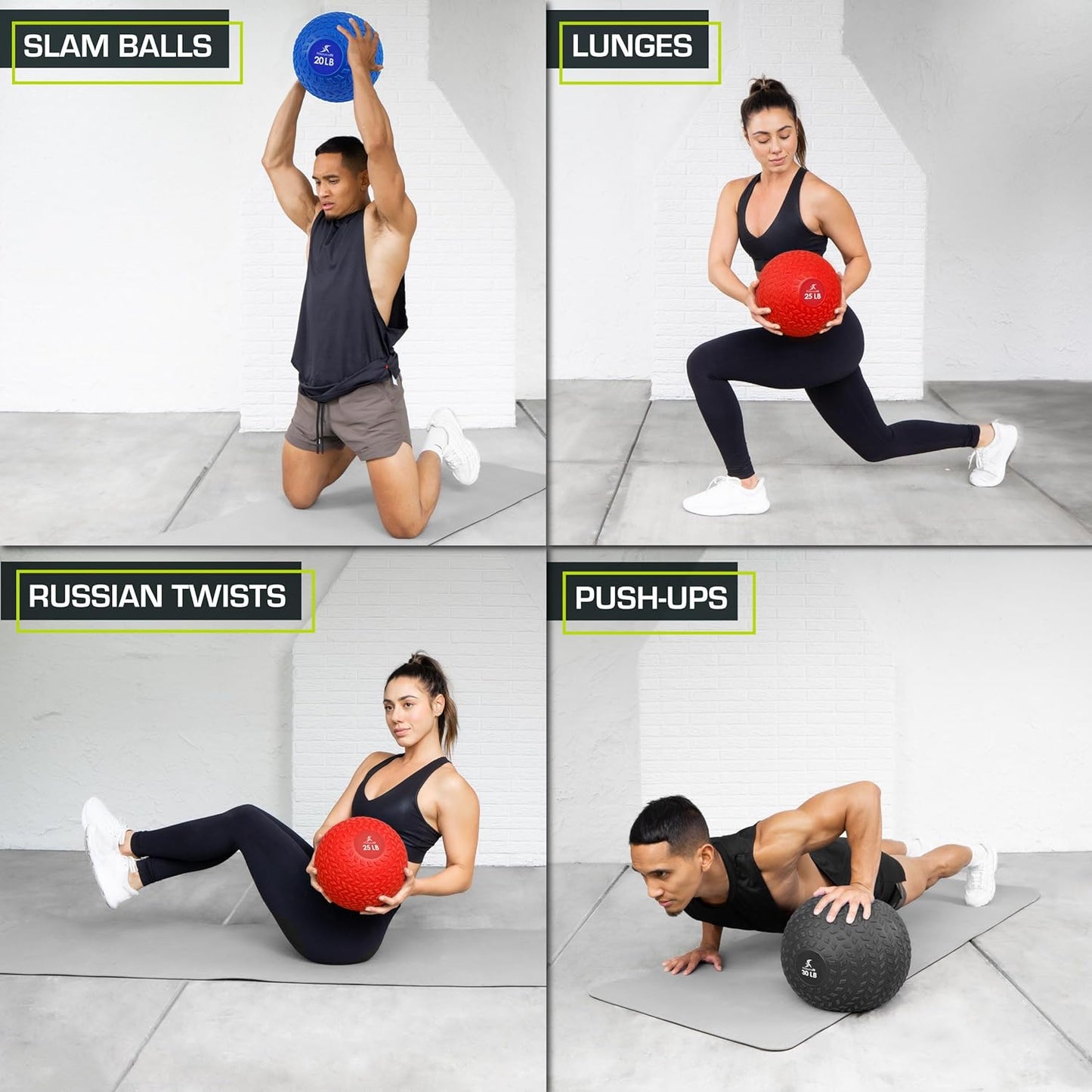 ProsourceFit Slam Medicine Balls for Strength and Conditioning - Available in Various Weights - Ideal for Cardio and Core Workouts