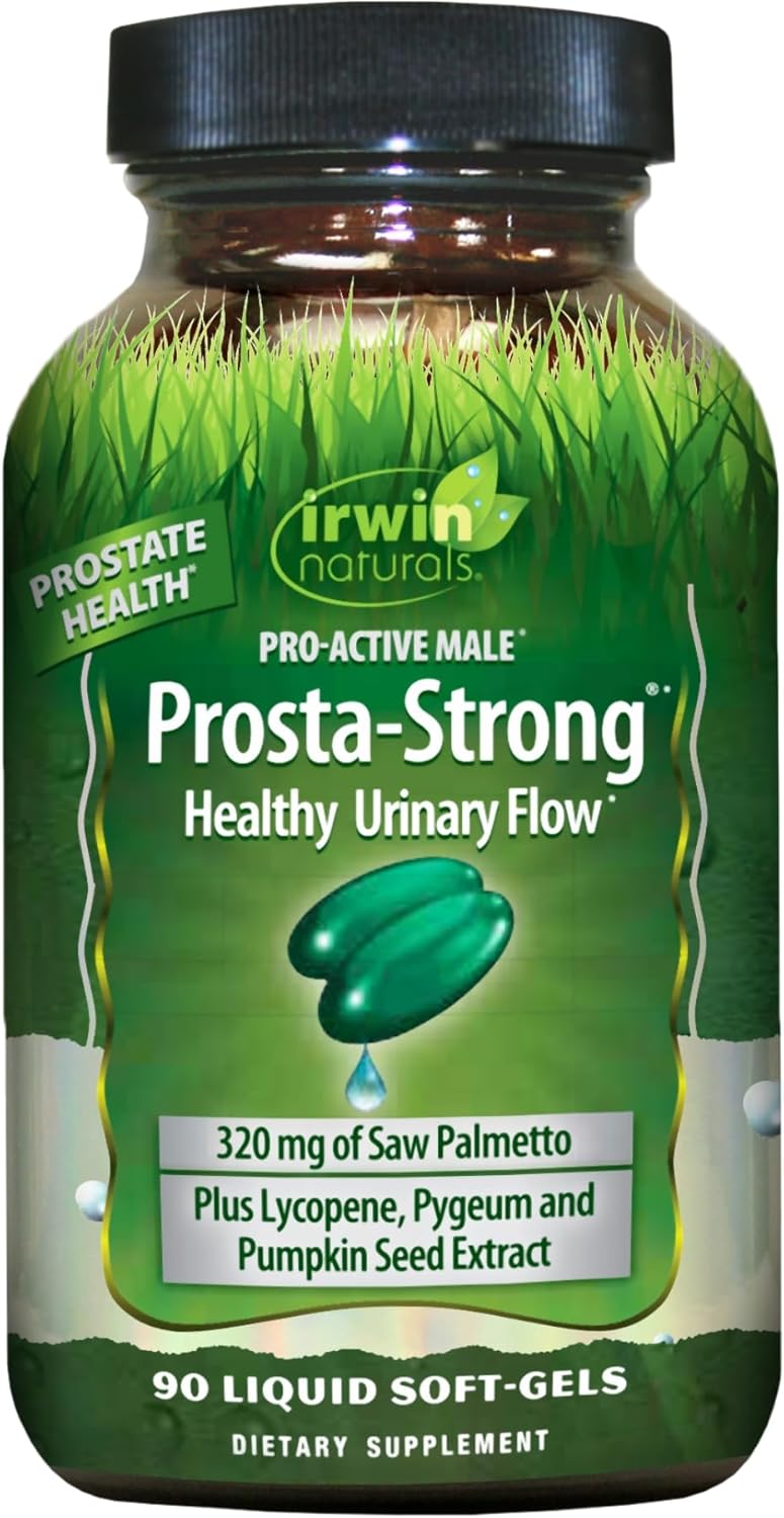 Prosta-Strong by Irwin Naturals: Prostate Health Support - 90 Liquid Softgels with Saw Palmetto, Lycopene, Pumpkin Seed & More