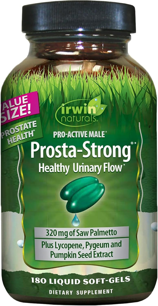 Prosta-Strong Prostate Health Support Supplement with Saw Palmetto, Lycopene, Pumpkin Seed - 180 Liquid Softgels